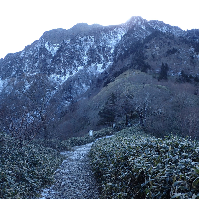 冬の石鎚山夜明かし峠